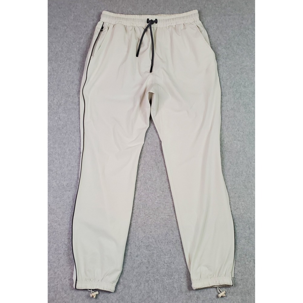 ASRV DSG-0494 Ultralight Track Pants Jogger Men's Size XL Ivory/ Lt Gray Pockets